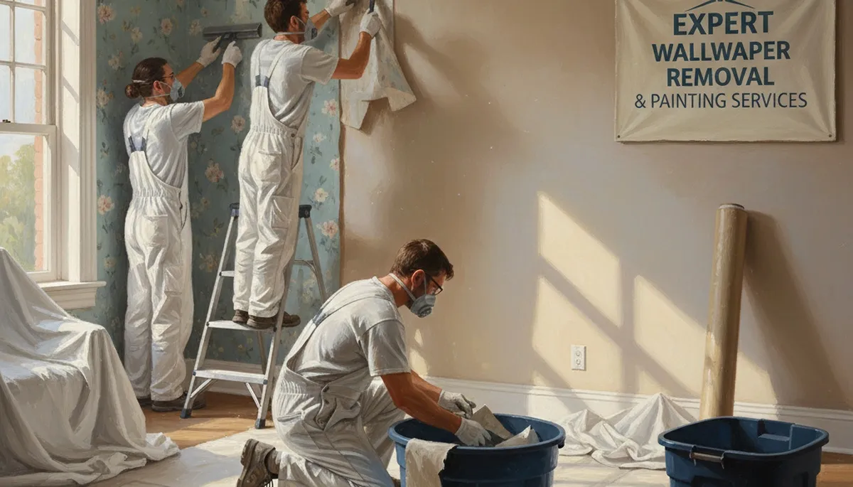 Duluth, MN painters removing wallpaper and prepping walls for a smooth finish